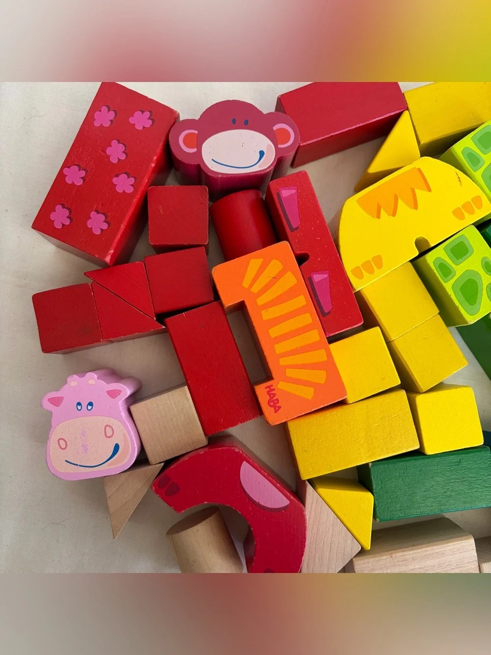 Miscellaneous mixed Colorful Wooden Building and Animal Blocks